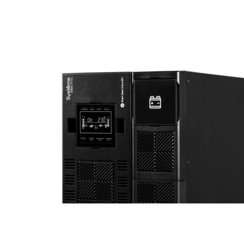 ИБП Systeme Electric Smart-Save Online SRV 10000 ВА, монтаж в стойку 5U, 230 В, 1:1, клеммный вход/выход, SmartSlot, LCD, USB, версия с возможностью увеличения времени автономии, 2 кор.