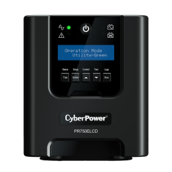 ИБП CyberPower PR750ELCD, Line-Interactive, 750VA/675W, 6 IEC-320 С13 розеток, USB&Serial, SNMPslot, LCD дисплей, Black, 0.48х0.27х0.28м., 13.5кг./ UPS Line-Interactive CyberPower  PR750ELCD 750VA/675W USB/RS-232/EPO/SNMPslot (6 IEC С13)