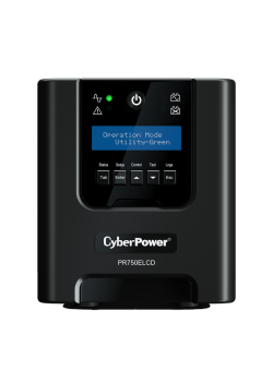ИБП CyberPower PR750ELCD, Line-Interactive, 750VA/675W, 6 IEC-320 С13 розеток, USB&Serial, SNMPslot, LCD дисплей, Black, 0.48х0.27х0.28м., 13.5кг./ UPS Line-Interactive CyberPower  PR750ELCD 750VA/675W USB/RS-232/EPO/SNMPslot (6 IEC С13)