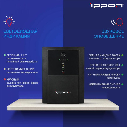 Источник бесперебойного питания Ippon Back Basic 1500 Euro 900Вт 1500ВА черный