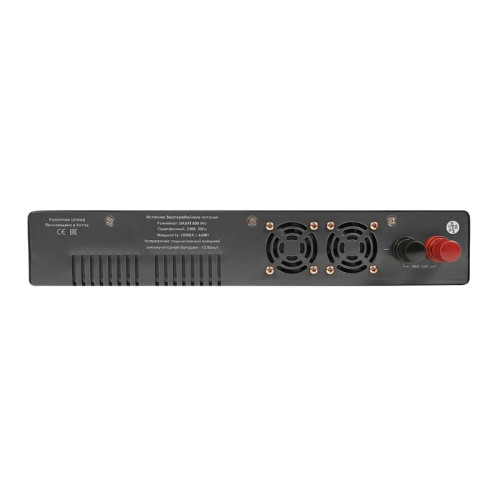 Источник бесперебойного питания/ POWERMAN Smart 1000 INV, black, line-interactive, 1000VA/600W, 140-275V, 2 Euro sockets, external battery 12V from 45Ah to 200Ah (not included), charging current 13A, LCD display, wall-mounted, 410mm x 268mm x 70mm, 10.06 