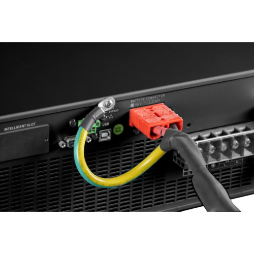 ИБП Systeme Electric Smart-Save Online SRV 10000 ВА, монтаж в стойку 5U, 230 В, 1:1, клеммный вход/выход, SmartSlot, LCD, USB, версия с возможностью увеличения времени автономии, 2 кор.