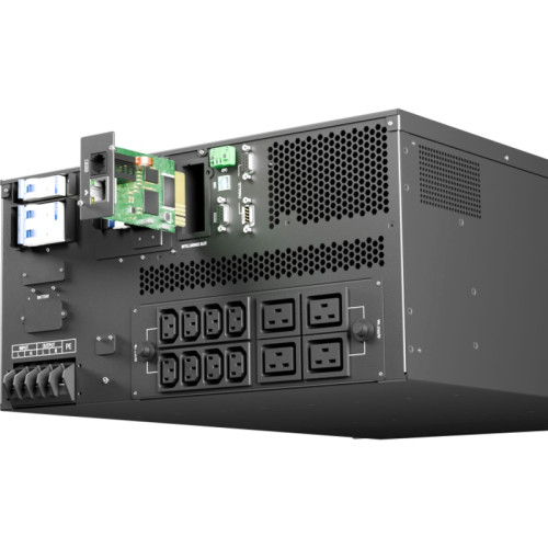 Источник бесперебойного питания/ ONTEK SM RT 10 (SB) PL, 10 кВА/10 кВт (PF=1) с внутренними аккумуляторными батареями 20шт/9Ач, выходными клеммами и выходными розетками 8шт х С13, 4шт х С19, с выключателем сервисного байпаса и выходным выключателем, заряд