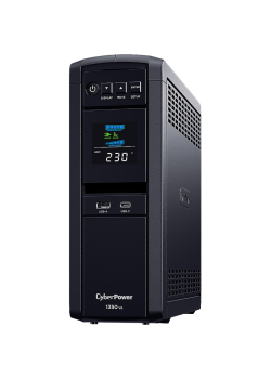 Источник бесперебойного питания/ UPS Line-Interactive CyberPower CP1350EPFCLCD 1350VA/810W USB/RS-232/RJ11/45/USB/SNMPslot  charger A/С (6 EURO), с чистым синусом при работе от АКБ
