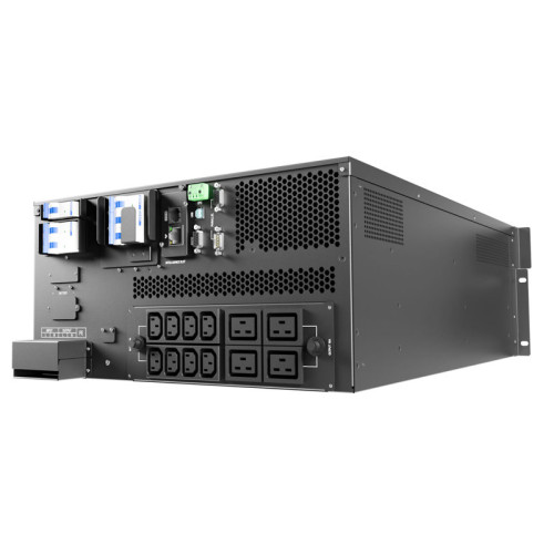 Источник бесперебойного питания/ ONTEK SM RT 10 (SB) BUL10, 10 кВА/10 кВт (PF=1) с внутренними аккумуляторными батареями 20шт/9Ач с расчетным сроком службы 10 лет, выходными клеммами и выходными розетками 8шт х С13, 4шт х С19, с выключателем сервисного ба
