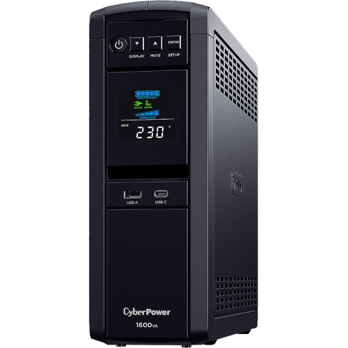 Источник бесперебойного питания/ UPS Line-Interactive CyberPower CP1600EPFCLCD 1600VA/1000W USB/RS-232/RJ11/45/USB/SNMPslot  charger A/С (6 EURO), с чистым синусом при работе от АКБ