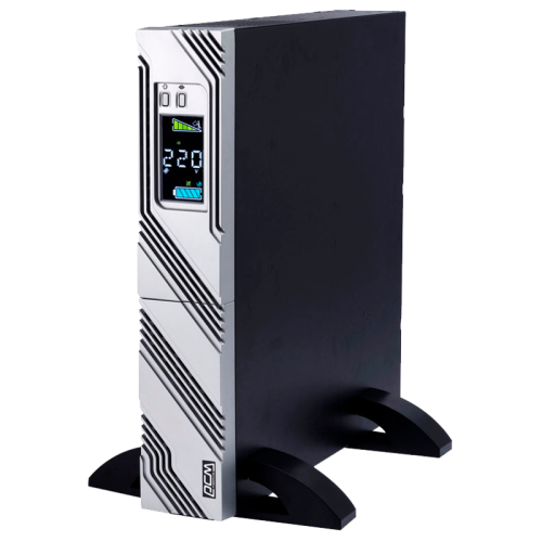 UPS POWERCOM SRT-2000A, line-interactive, 2000VA, 1800W, LCD, Rack / Tower, 8 IEC320 C13 sockets and 1 C19 sockets with redundant power supply, USB, RS-232, SNMP card slot, EPO, RJ45 protection, WxDxH 428x563x84mm. , weight 27.5kg.