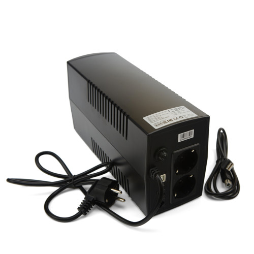 Башенный линейно-интерактивный ИБП/ ИБП CBR [UPS-TWP-101EJ-850] 850VA/510W, Schuko CEE 7 x2 outlets, LED, USB Type-B, RJ11/45 AVR, SEC, 12V/8Ah