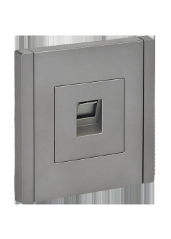 Розетка компьютерная/ FORTE&PIANO Розетка компьютерная RJ-45 кат.5E FP532 сталь