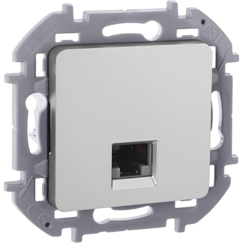 Розетка компьютерная/ Розетка компьютерная RJ-45 категория 6 UTP алюминий INSPIRIA