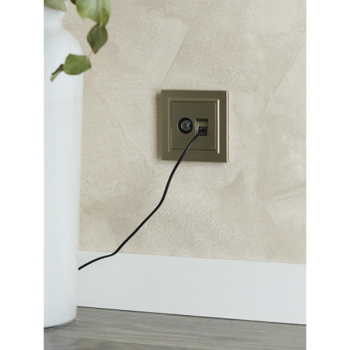 Розетка двойная/ BRITE Розетка двойная TV+RJ-45 кат.5E РТВ/РК12-БрШ шампань