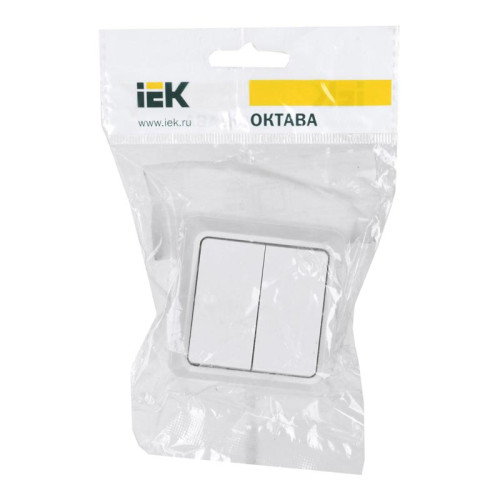 Выключатель IEK Октава откр. 2кл. IP20 белый (EVO20-K01-10-DC)