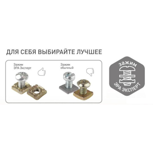 Розетка однофазная наружная/ Розетка однофазная наружная (открытой установки) с заземлением без шторок белый 16А 250В IP54 винтовые клеммы 11-2401-01 Эра Эксперт