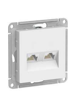 Розетка двойная компьютерная/ ATLASDESIGN розетка двойная компьютерная RJ45+RJ45, кат.5Е, механизм, ЛОТОС