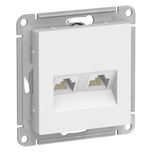 Розетка двойная компьютерная/ ATLASDESIGN розетка двойная компьютерная RJ45+RJ45, кат.5Е, механизм, ЛОТОС