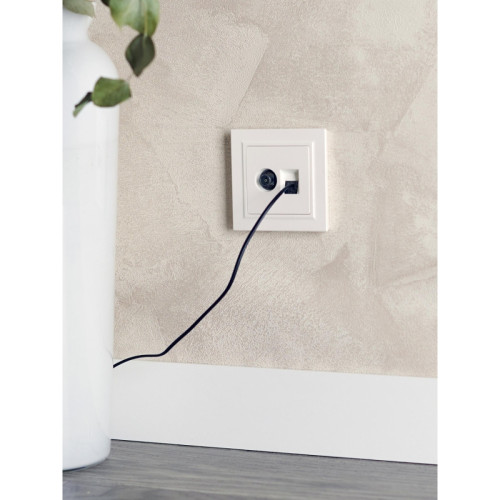Розетка двойная/ BRITE Розетка двойная TV+RJ-45 кат.5E РТВ/РК12-БрЖ жемчуг