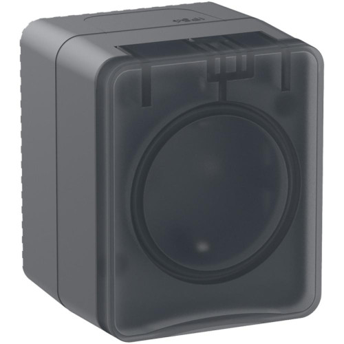 Розетка/ AtlasDesign Profi54 розетка с заземлением со шторками IP54 16А 250B, антрацит, Россия