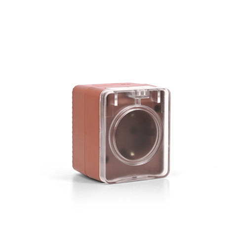 Розетка/ AtlasDesign PROFI IP54 О/У розетка с заземлением со шторками 16А 250В, терракотовый