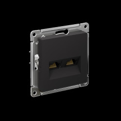 ATLASDESIGN РОЗЕТКА двойная компьютерная RJ45+RJ45, кат.5E, механизм, КАРБОН