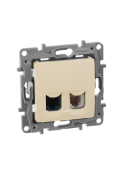 ETIKA Розетка двойная RJ11+RJ45 кат.5E UTP слоновая кость