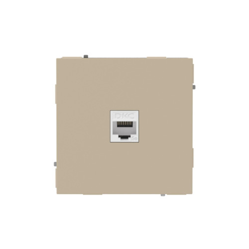 Компьютерная розетка/ Компьютерная розетка RJ-45 без шторки, кат.5е одинарная, KANT, ванильный марципан