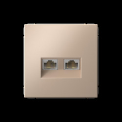 Розетка двойная компьютерная/ ARTGALLERY розетка двойная компьютерная RJ45+RJ45, кат. 5е, механизм, песочный