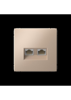 Розетка двойная компьютерная/ ARTGALLERY розетка двойная компьютерная RJ45+RJ45, кат. 5е, механизм, песочный