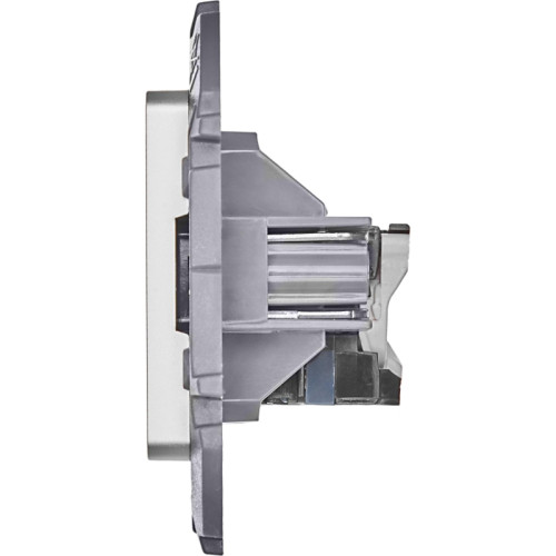 Розетка компьютерная/ Розетка компьютерная RJ-45 категория 6 UTP алюминий INSPIRIA