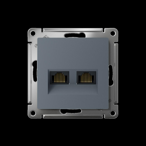 Розетка/ Розетка ATLASDESIGN двойная компьютерная RJ45+RJ45 категория 5E механизм грифель