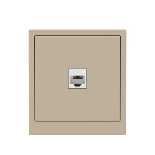Компьютерная розетка/ Компьютерная розетка RJ-45 без шторки, кат.5е одинарная, KANT, ванильный марципан