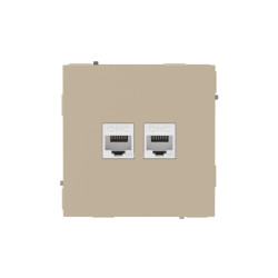 Компьютерная розетка/ Компьютерная розетка RJ-45 без шторки, кат.6А двойная, KANT, ванильный марципан