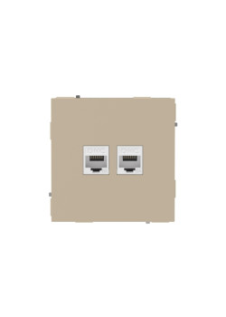 Компьютерная розетка/ Компьютерная розетка RJ-45 без шторки, кат.6А двойная, KANT, ванильный марципан