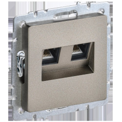 Розетка компьютерная двойная/ BRITE Розетка компьютерная двойная RJ-45 кат.5E РК10-2-БрШ шампань