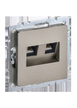 Розетка компьютерная двойная/ BRITE Розетка компьютерная двойная RJ-45 кат.5E РК10-2-БрШ шампань