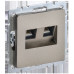 Розетка компьютерная двойная/ BRITE Розетка компьютерная двойная RJ-45 кат.5E РК10-2-БрШ шампань