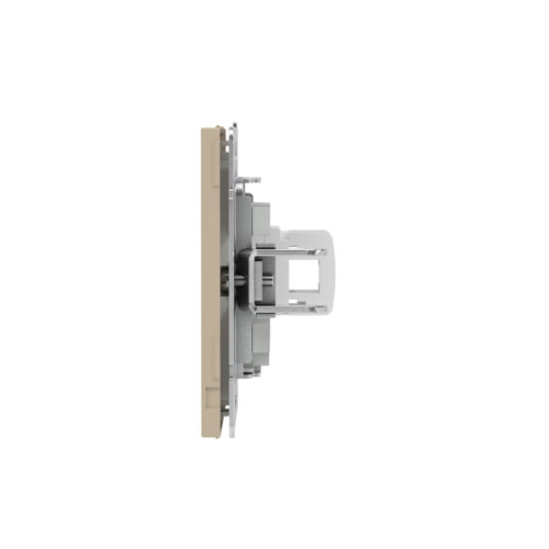 Компьютерная розетка/ Компьютерная розетка RJ-45 без шторки, кат.6А одинарная,KANT, ванильный марципан
