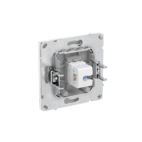 Компьютерная розетка/ Компьютерная розетка RJ-45 без шторки, кат.5е одинарная, KANT, белая магнолия
