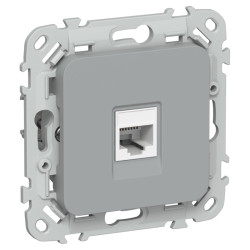 Розетка компьютерная/ FLITE Розетка компьютерная RJ-45 категория 5Е UTP РК5е-1-0-ФлС серый