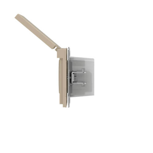 Розетка силовая/ Розетка силовая, 2P+E, с з/ш, с крышкой, IP44, KANT, ванильный марципан