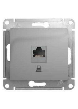 Розетка компьютерная/ GLOSSA розетка компьютерная RJ45 категория 5е в рамку алюминий