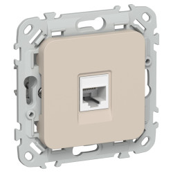 Розетка компьютерная/ FLITE Розетка компьютерная RJ-45 категория 5Е UTP РК5е-1-0-ФлЛ льняной