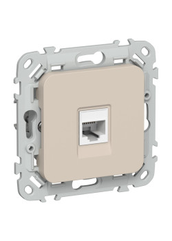 Розетка компьютерная/ FLITE Розетка компьютерная RJ-45 категория 5Е UTP РК5е-1-0-ФлЛ льняной