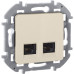 Розетка компьютерная двойная/ Розетка компьютерная двойная RJ-45 категория 5Е UTP слоновая кость INSPIRIA