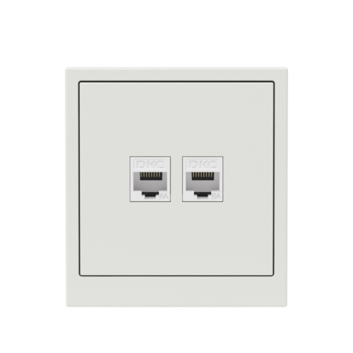 Компьютерная розетка/ Компьютерная розетка RJ-45 без шторки, кат.6А двойная, KANT, белый песок Компьютерная розетка/ Компьютерная розетка RJ-45 без шторки, кат.6А двойная, KANT, белый песок