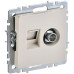 Розетка двойная/ BRITE Розетка двойная TV+RJ-45 кат.5E РТВ/РК12-БрКр бежевый