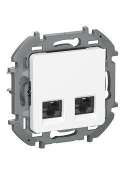 Розетка компьютерная двойная/ IEKINSPIRIA Розетка компьютерная двойная RJ45 категория 6 UTP 6738401 белый