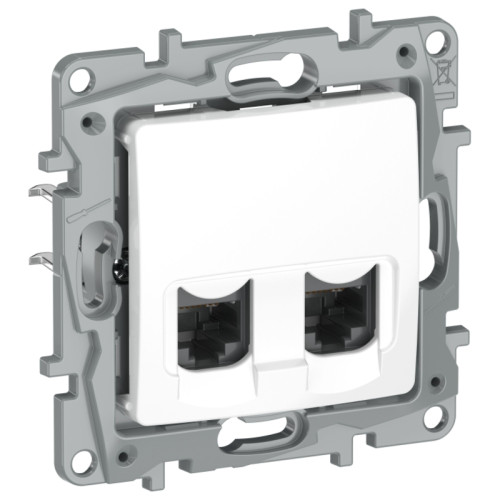 Розетка компьютерная двойная/ IEKETIKA Розетка компьютерная двойная RJ45 категория 5Е UTP 6722551 белый