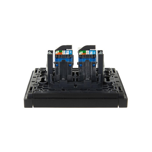Розетка компьютерная двойная/ FORTE&PIANO Розетка компьютерная двойная RJ-45 кат.6 FP134 черный