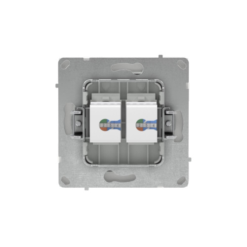 Компьютерная розетка/ Компьютерная розетка RJ-45 без шторки, кат.6А двойная, KANT, белая магнолия