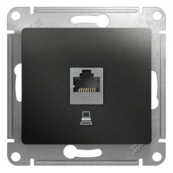 Розетка компьютерная/ GLOSSA розетка компьютерная RJ45 категория 5E антрацит в рамку